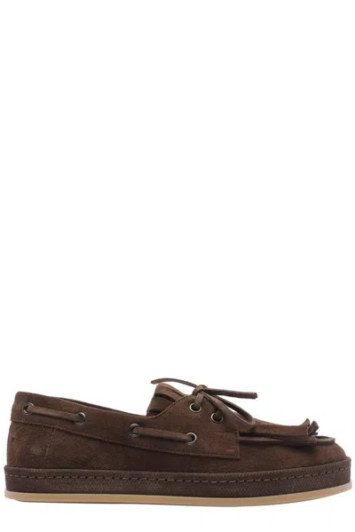 Hogan Tassel-trim Loafers In Brown