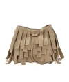 Hogan Hocket Mini Bucket Bag In Suede With Fringe Workmanship In Nude