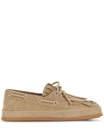 Hogan Tassel-trim Loafers In Neutrals