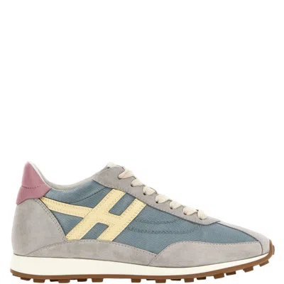 Hogan Technical Fabric And Leather Sneakers In Multi