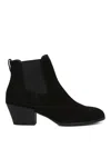 Hogan Texan Style Black Suede Ankle Boots In Black