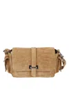 Hogan Textured Camel Crocodile Pattern Bag In Brown