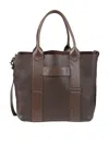 Hogan Textured Leather Tote Bag With Smooth Accents In Gray