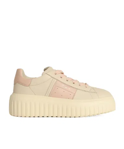 Hogan Thick Sole And Low-cut Casual Shoes In Nude