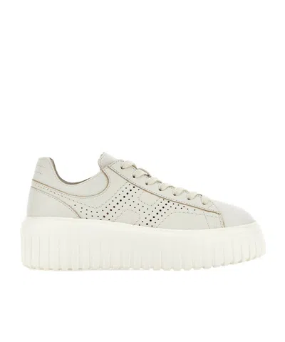 Hogan Thick Sole And Low-cut Casual Shoes In White