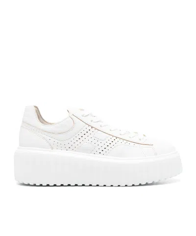 Hogan Thick Sole And Low-cut Casual Shoes In White