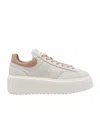 Hogan Chunky Platform Sneakers With Smooth And Textured Uppers In Neutral