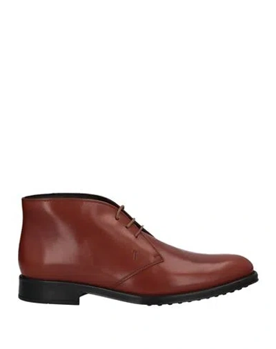 Hogan Man Ankle Boots Tan Size 6 Soft Leather In Brown