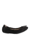 Hogan Woman Ballet Flats Black Size 9.5 Leather