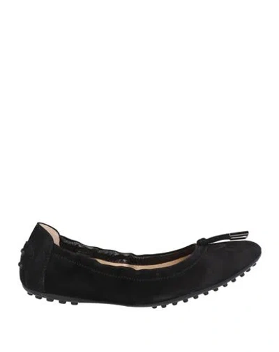 Hogan Woman Ballet Flats Black Size 9.5 Leather