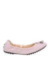 Hogan Woman Ballet Flats Lilac Size 7.5 Leather In Purple