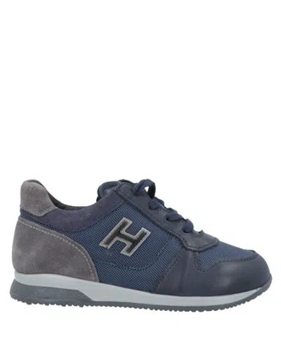 Hogan Babies'  Toddler Boy Sneakers Blue Size 10c Textile Fibers, Soft Leather