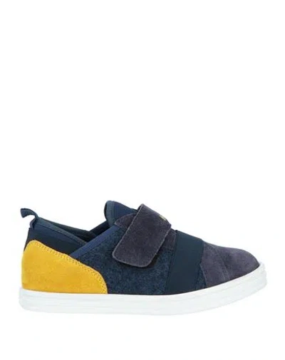Hogan Babies'  Toddler Boy Sneakers Blue Size 9c Soft Leather, Textile Fibers