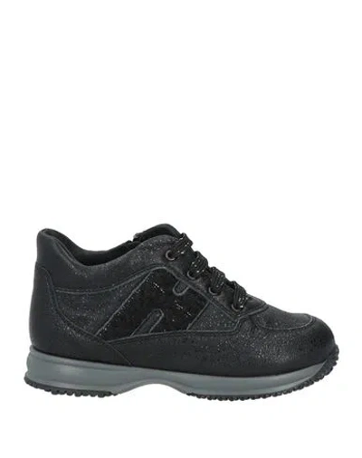 Hogan Babies'  Toddler Girl Sneakers Black Size 10c Leather, Textile Fibers