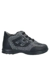 Hogan Toddler Girl Sneakers Black Size 10c Soft Leather In Black