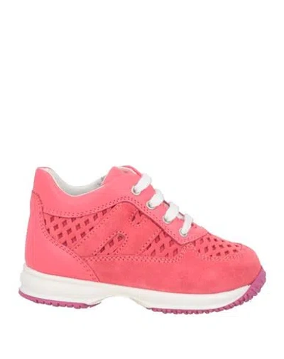 Hogan Babies'  Toddler Girl Sneakers Coral Size 10c Soft Leather In Red