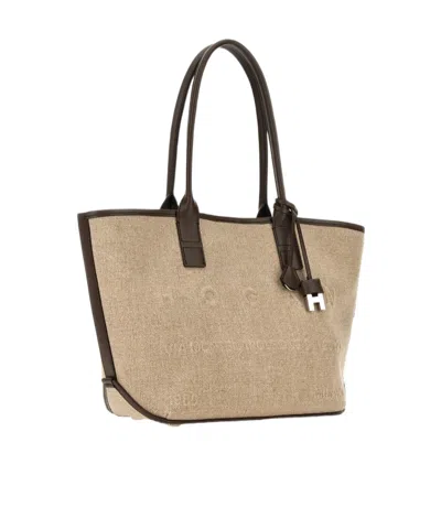 Hogan Top Handle Charm Tote Bag In Neutral