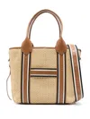 Hogan Woven Texture Tote Bag With Removable Strap In Beige E Marrone