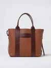 Hogan Small Leather Tote Bag Script In Camel