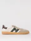 Hogan Leather And Suede Sneakers With Memory Foam Insole In Neutral