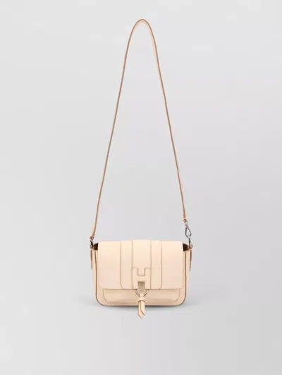 Hogan Trend Flap Crossbody Bag Adjustable Strap In Pink