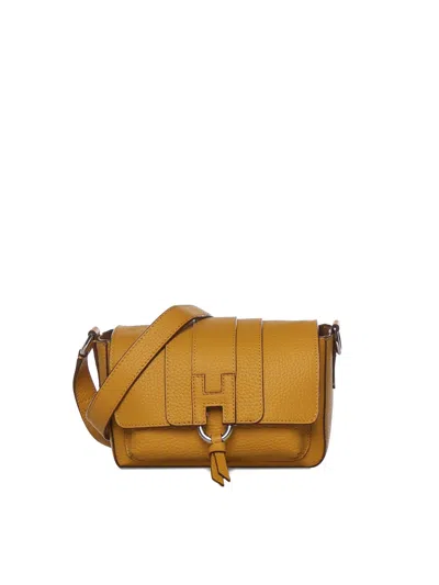 Hogan Trend Leather Flap Bag In Yellow