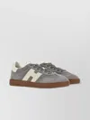 Hogan Trendy Suede Round Toe Rubber Sole Sneakers In Gray