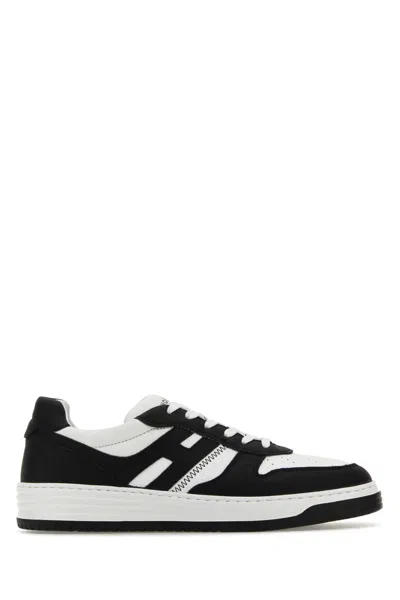 Hogan Two-tone Leather H630 Sneakers In Black