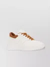 Hogan Two-tone Leather Sneakers With Round Toe In White