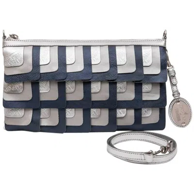 Pre-owned Hogan Unisex Clutch Designed By Karl Lagerfeld In Silver Leather
