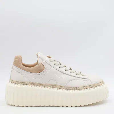 HOGAN WHITE AND BEIGE SNEAKERS