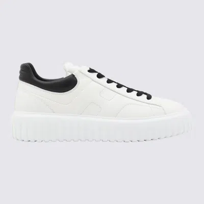 HOGAN HOGAN WHITE AND BLACK LEATHER SNEAKERS