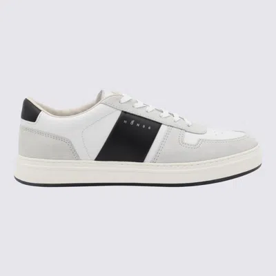 HOGAN HOGAN WHITE AND BLACK LEATHER SNEAKERS