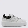 Hogan White And Black Leather Sneakers In White