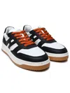 HOGAN HOGAN WHITE AND BLACK LEATHER SNEAKERS
