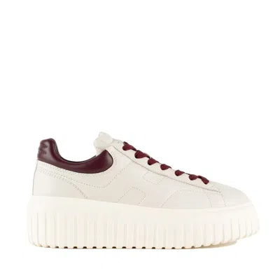 HOGAN HOGAN WHITE AND BOREDEAUX H-STRIPES SNEAKERS