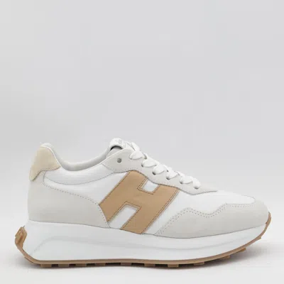 Hogan White And Cream Sneakers In Yellow