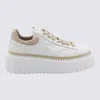 HOGAN HOGAN WHITE AND GINGER LEATHER H STRIPES SNEAKERS