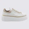 HOGAN WHITE AND GINGER LEATHER H STRIPES SNEAKERS