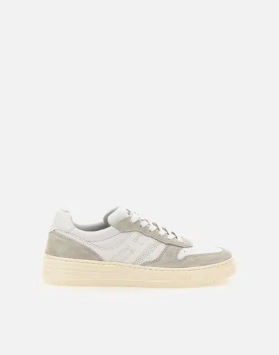 Hogan Two-tone Leather H630 Sneakers In White