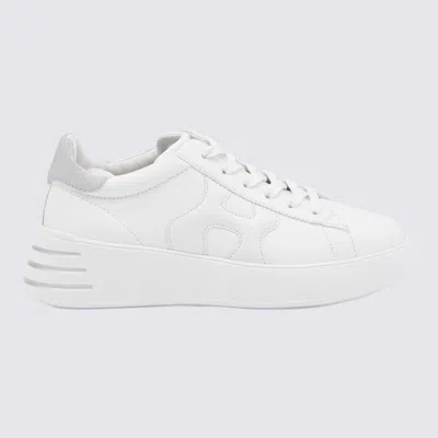 Hogan White And Grey Leather Sneakers
