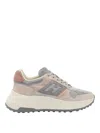 Hogan Suede And Mesh Sneakers With Iconic Logo In Blanco