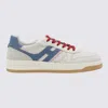 Hogan Light Blue Smooth Leather And Ivory Suede H630 Sneakers In Neutral