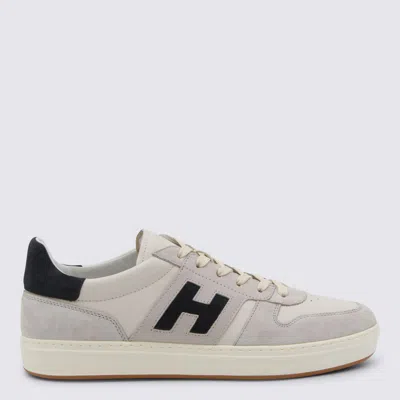 Hogan White And Navy Leather Sneakers