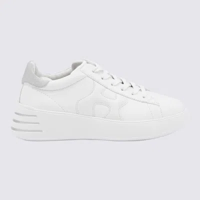 Hogan White And Grey Leather Rebel Sneakers