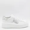 Hogan H-stripes Leather Platform Sneakers In White