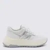 Hogan White And Silver Leather Sneakers In White
