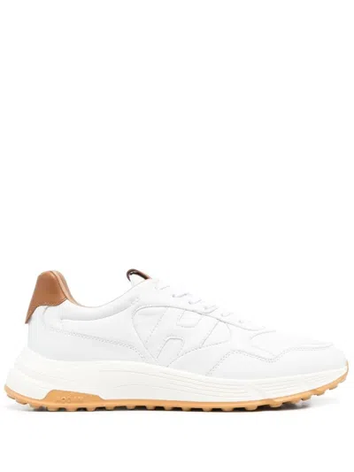 Hogan White Brown Hyperlight Leather Sneakers