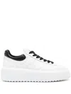 Hogan H-stripes Low-top Platform Sneakers In White