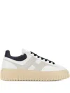 Hogan Lace-up White Sneakers With Logo Patch In White